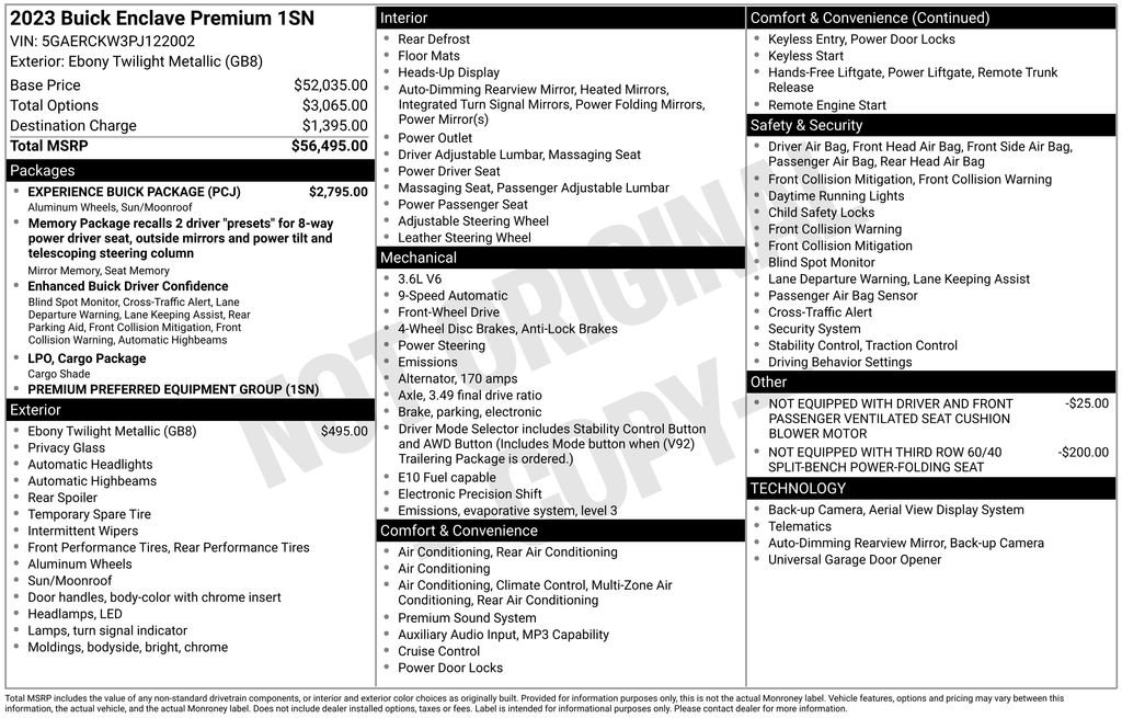 Certified 2023 Buick Enclave Premium w/ Experience Buick Package FWD image 53