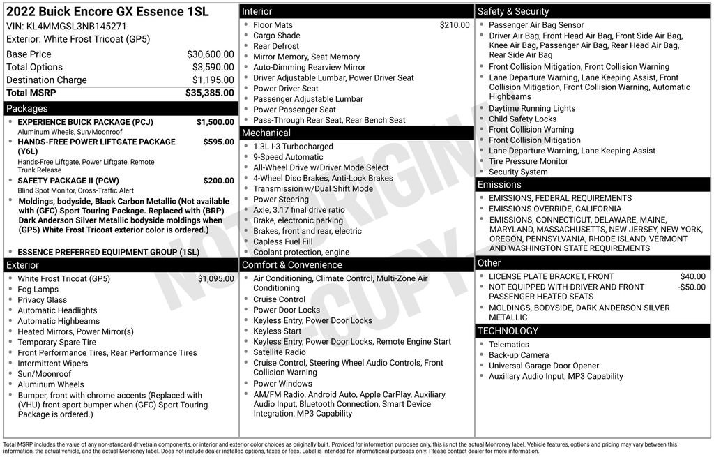 Certified 2022 Buick Encore GX Essence w/ Experience Buick Package image 13