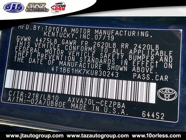 Used 2019 Toyota Camry XSE FWD image 21