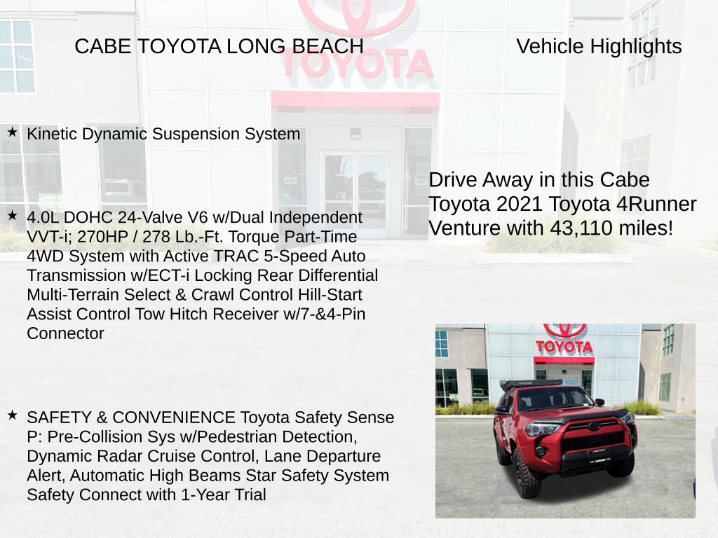 Used 2021 Toyota 4Runner Venture w/ Moonroof Package AWD/4WD image 7