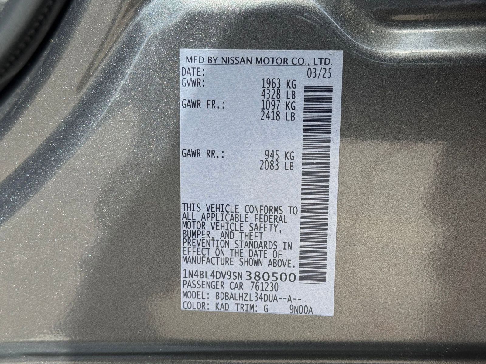 Used 2025 Nissan Altima 2.5 SV FWD image 24