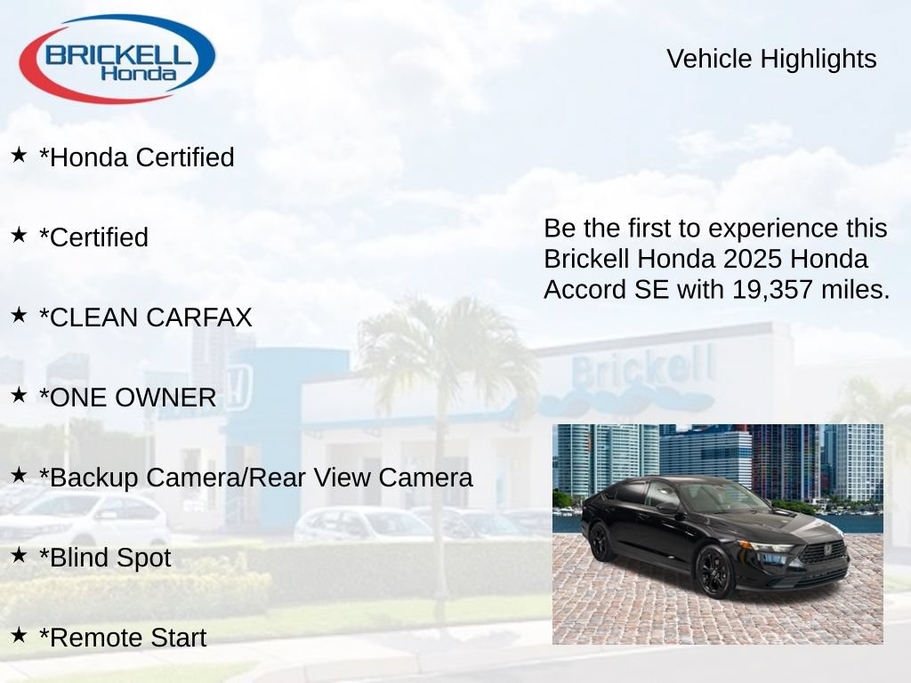 Certified 2025 Honda Accord SE image 9