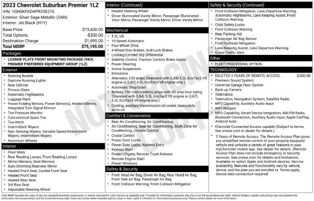 Used 2023 Chevrolet Suburban Premier AWD/4WD image 32