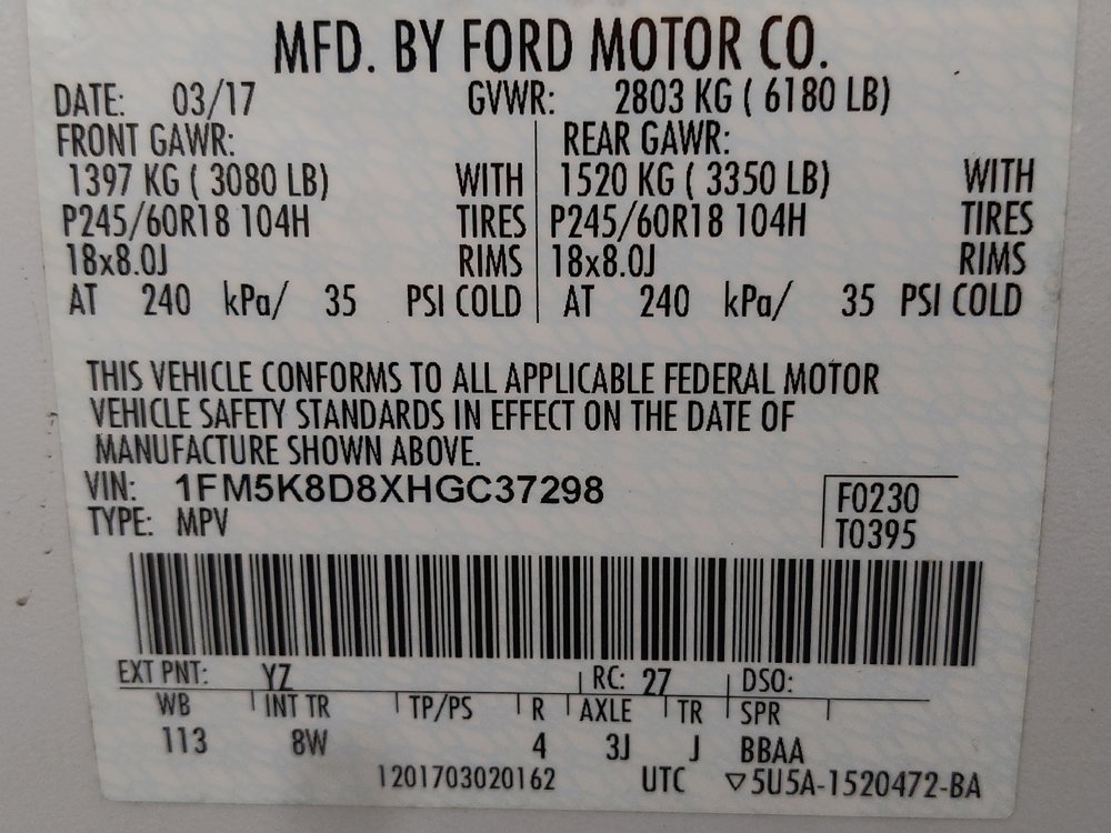 Used 2017 Ford Explorer XLT w/ Equipment Group 201A AWD/4WD image 33