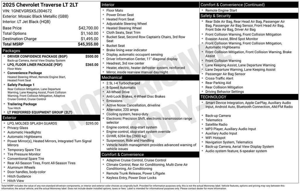 Used 2025 Chevrolet Traverse LT w/ Driver Confidence Package AWD/4WD image 27