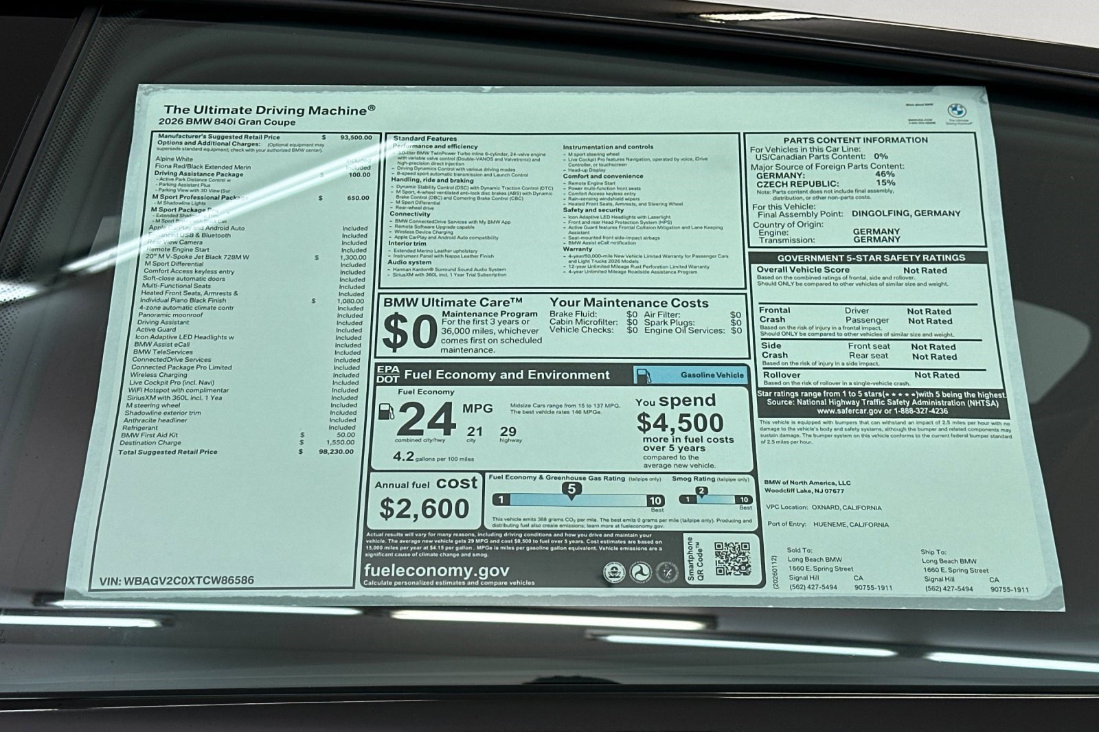 New 2026 BMW 840i w/ M Sport Professional Package RWD image 29