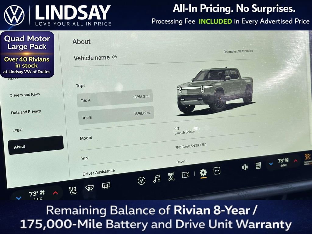 Used 2022 Rivian R1T Launch Edition AWD/4WD image 22
