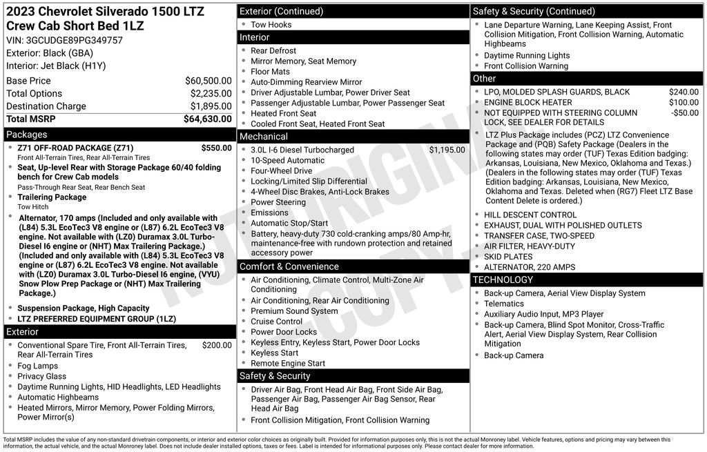 Used 2023 Chevrolet Silverado 1500 LTZ w/ Z71 Off-Road Package image 6