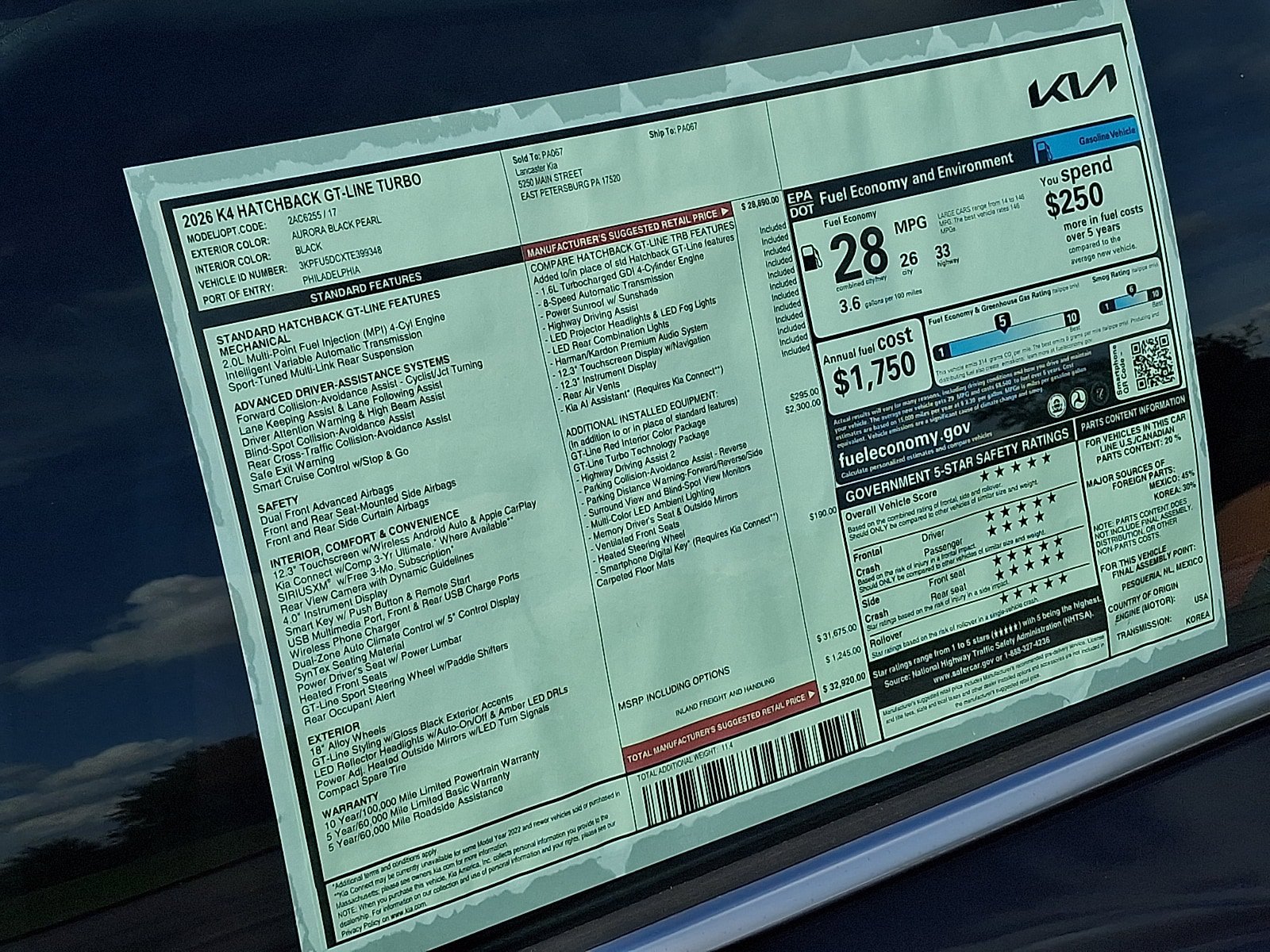 New 2026 Kia K4 GT-Line Turbo FWD image 19