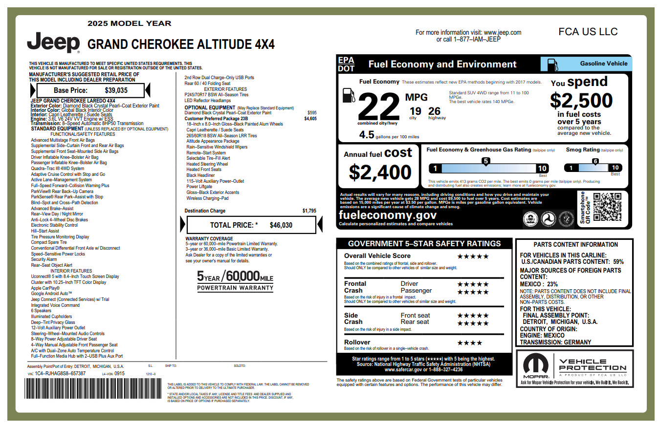 Used 2025 Jeep Grand Cherokee Altitude AWD/4WD image 31
