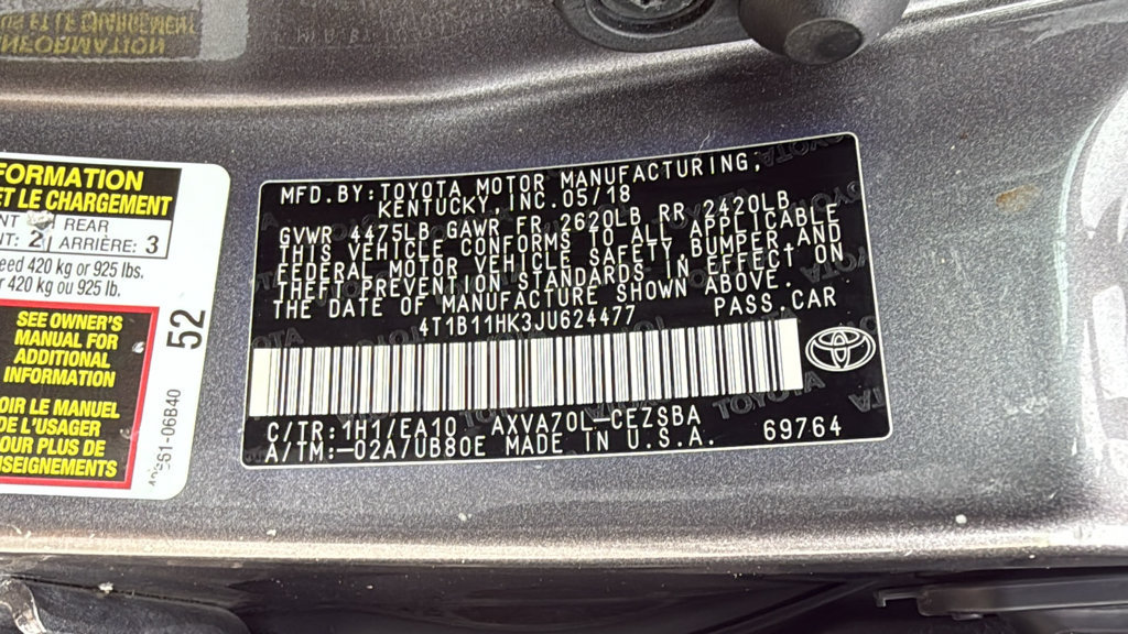 Used 2018 Toyota Camry SE w/ Moonroof Package FWD image 42