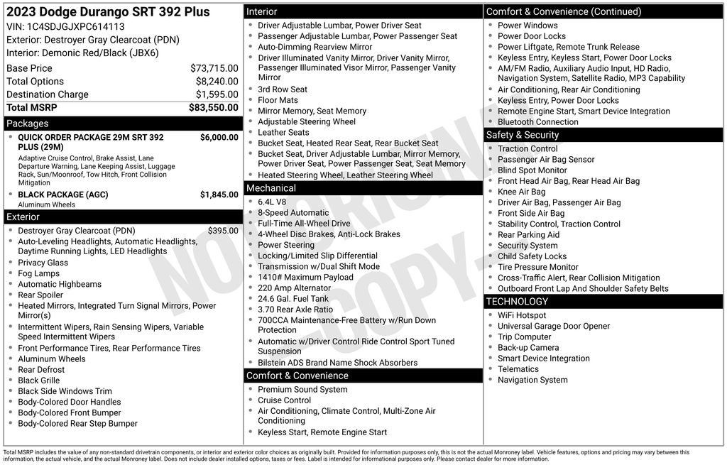 Used 2023 Dodge Durango SRT AWD/4WD image 7