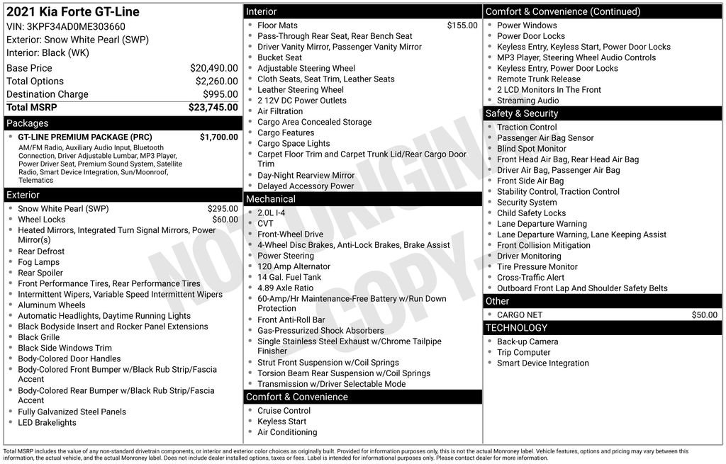 Used 2021 Kia Forte GT-Line w/ GT-Line Premium Package image 8