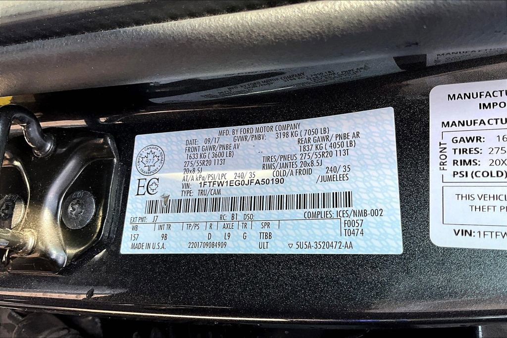 Used 2018 Ford F150 Platinum w/ Technology Package image 19