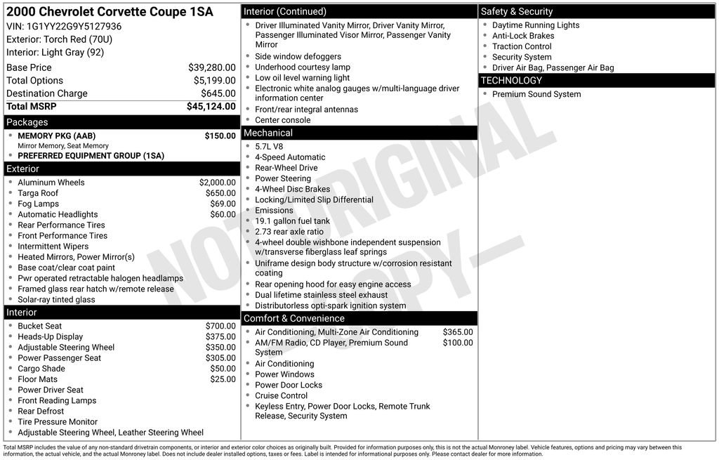 Used 2000 Chevrolet Corvette Coupe w/ Memory Pkg image 36