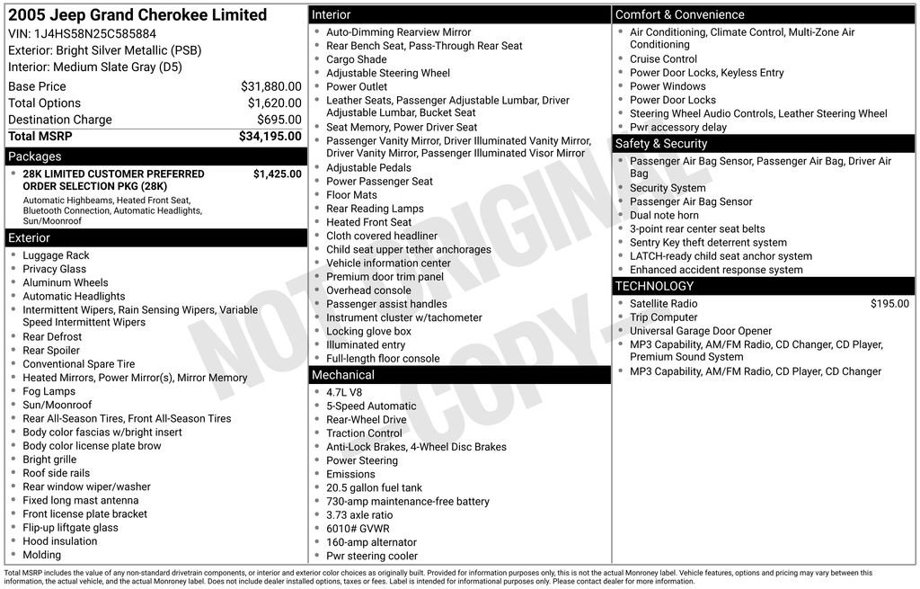 Used 2005 Jeep Grand Cherokee Limited RWD image 37