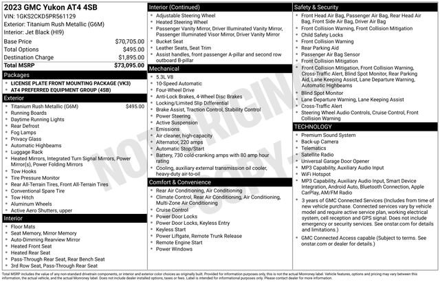 Certified 2023 GMC Yukon AT4 AWD/4WD image 5