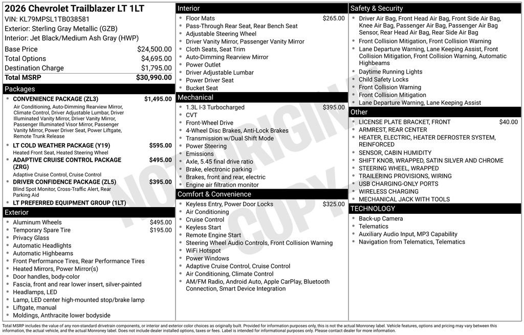 Used 2026 Chevrolet TrailBlazer LT w/ Convenience Package FWD image 5