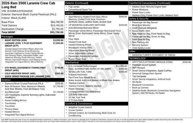 New 2026 RAM 3500 Laramie w/ Night Edition AWD/4WD image 4