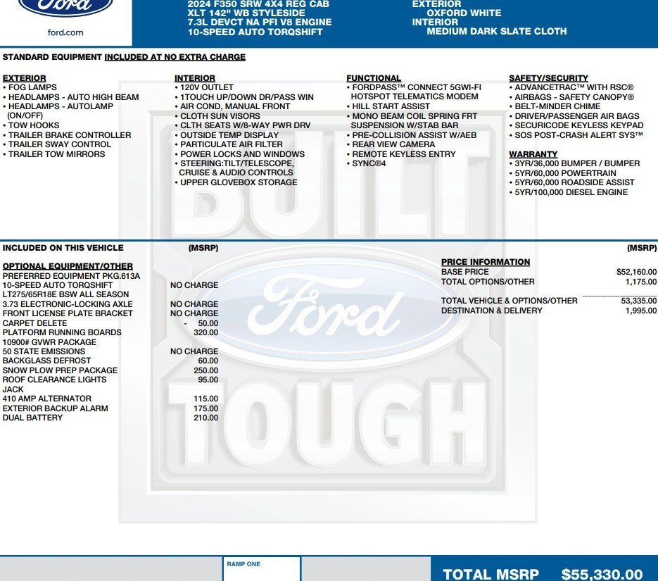 Used 2024 Ford F350 XLT w/ Snow Plow Prep Package image 2