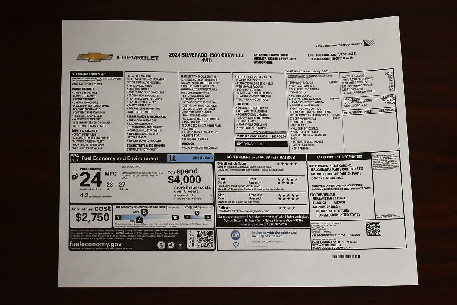 Used 2024 Chevrolet Silverado 1500 LTZ w/ Technology Package AWD/4WD image 4