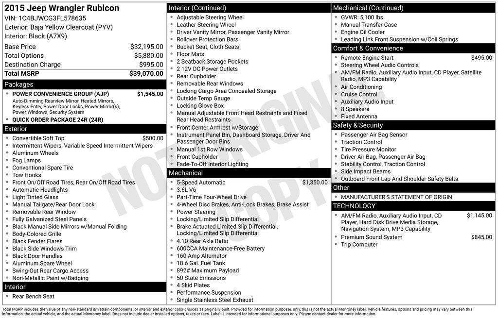 Used 2015 Jeep Wrangler Rubicon w/ Power Convenience Group image 29