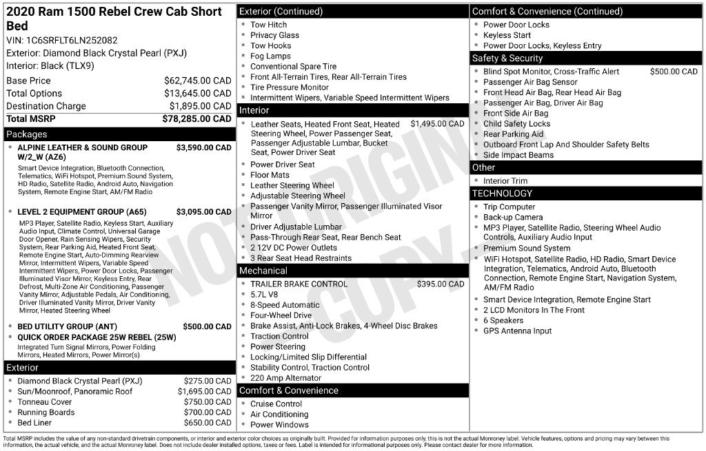 Used 2020 RAM 1500 Rebel AWD/4WD image 14