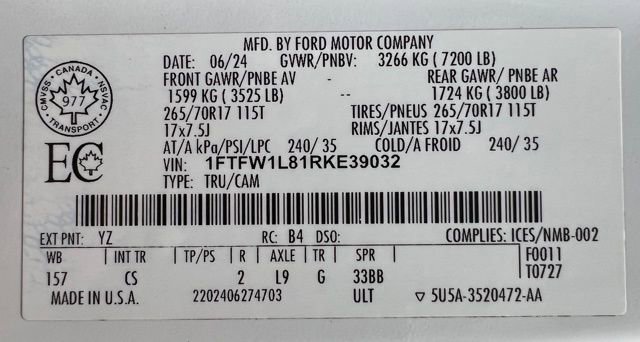 Used 2024 Ford F150 XL w/ Equipment Group 103A High AWD/4WD image 60
