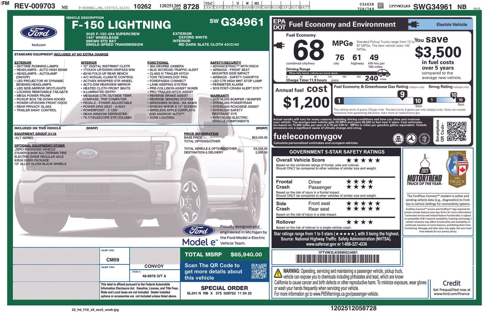 New 2025 Ford F150 Lightning XLT AWD/4WD image 5