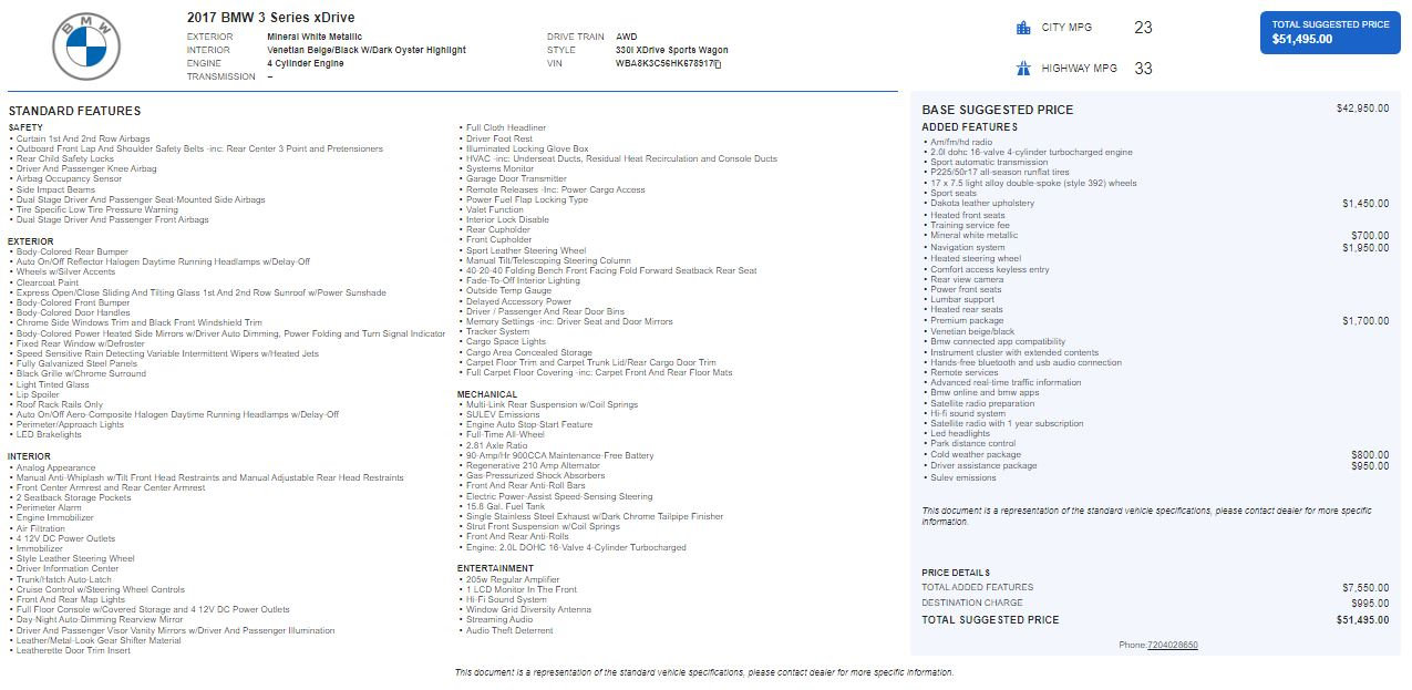 Used 2017 BMW 330i xDrive Wagon image 2