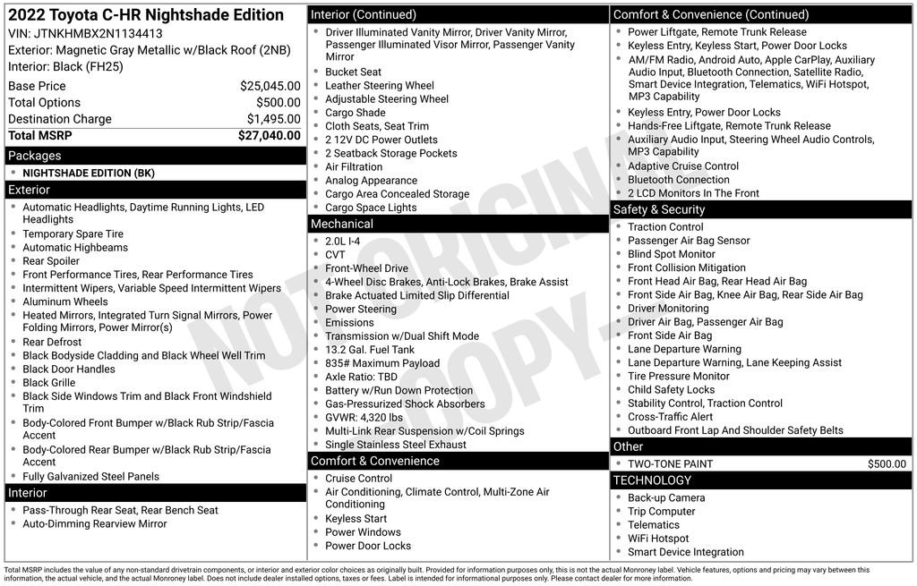 Used 2022 Toyota C-HR Nightshade FWD image 28