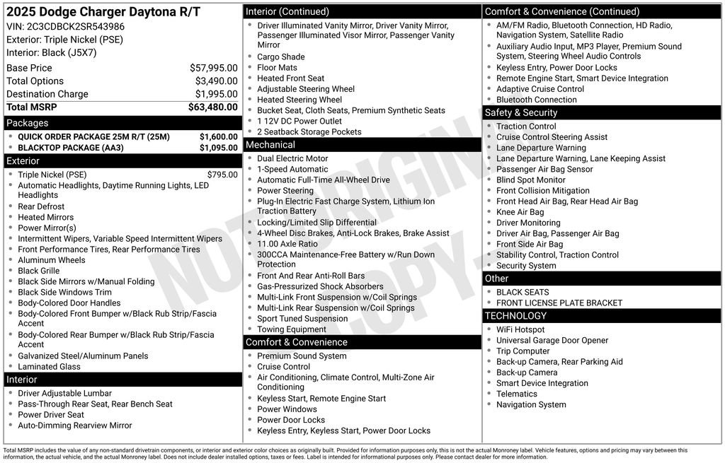 New 2025 Dodge Charger Daytona R/T w/ Quick Order Package 25M R/T AWD/4WD image 6