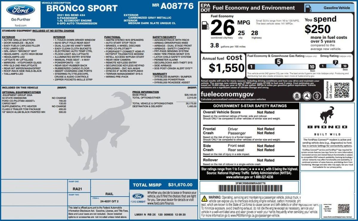 Used 2021 Ford Bronco Sport Big Bend image 14