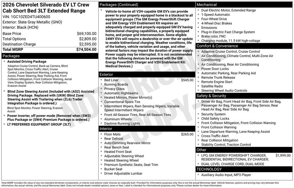 New 2026 Chevrolet Silverado EV LT image 8