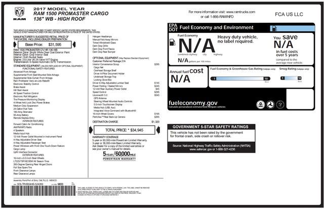 Used 2017 RAM ProMaster 1500 w/ Interior Convenience Group image 50