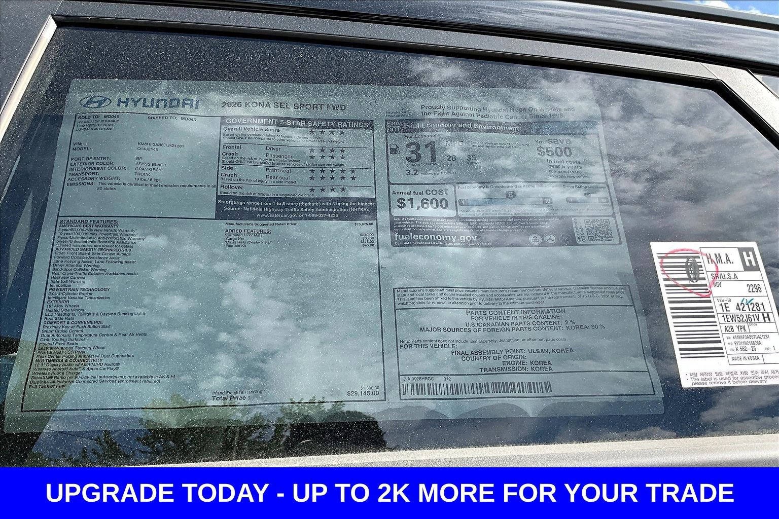 New 2026 Hyundai Kona SEL Sport FWD image 17