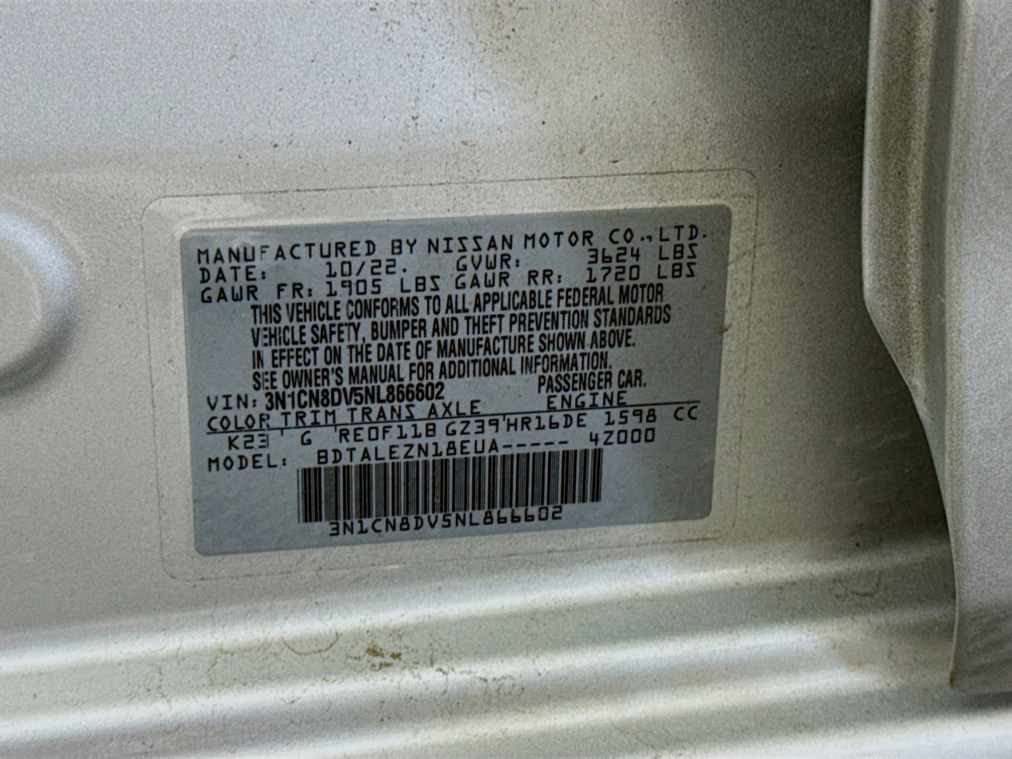 Used 2022 Nissan Versa S w/ Trunk Package image 39