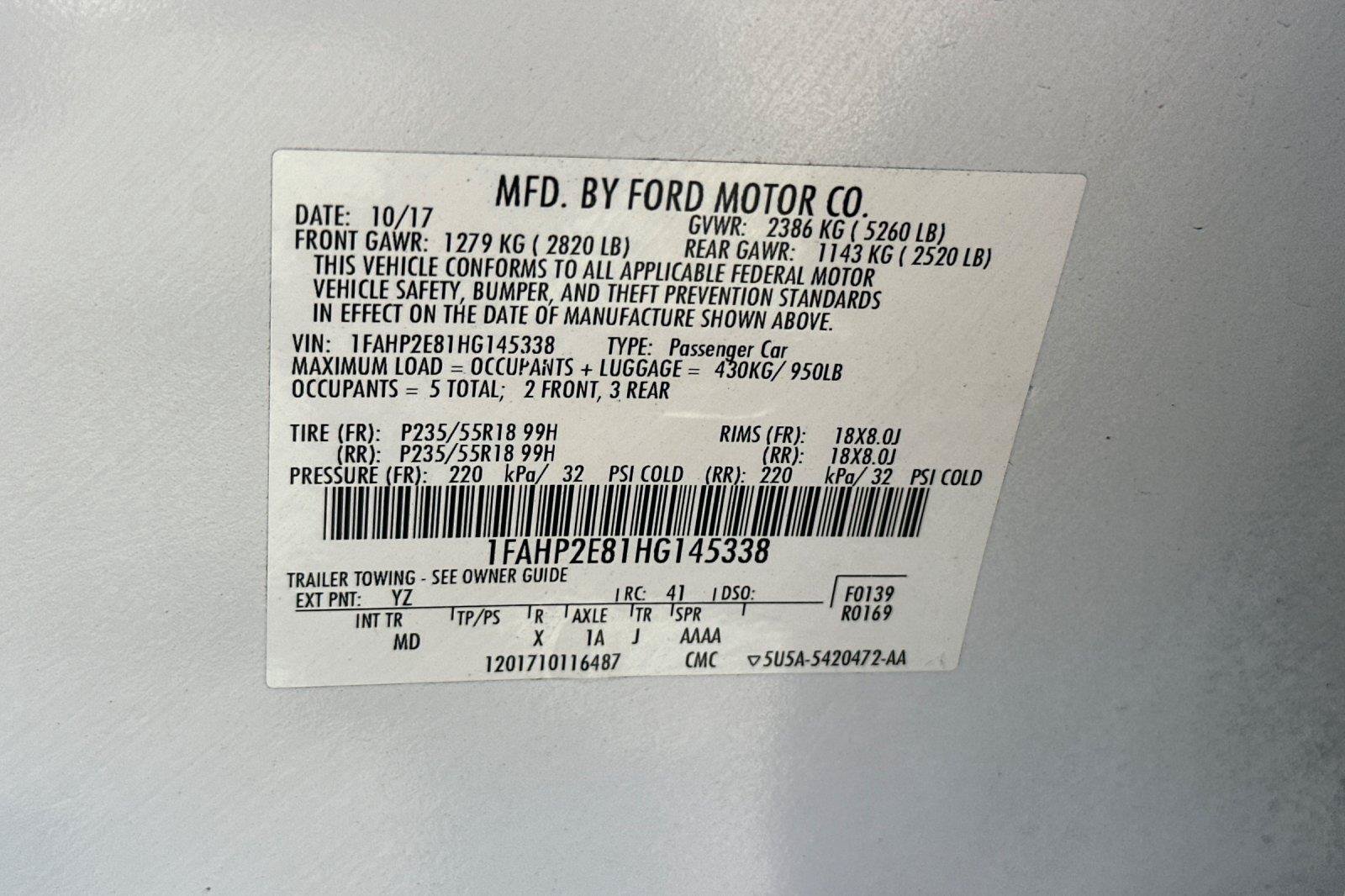 Used 2017 Ford Taurus SEL w/ Equipment Group 201A FWD image 28