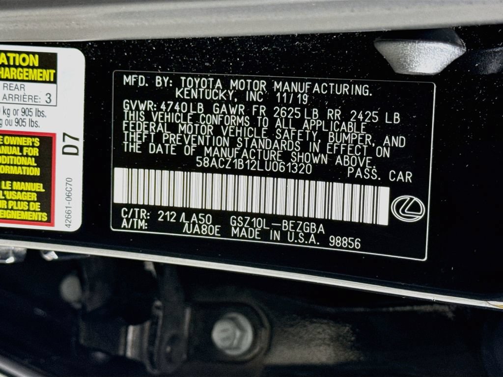 Certified 2020 Lexus ES 350 F Sport w/ Accessory Package 2 FWD image 33