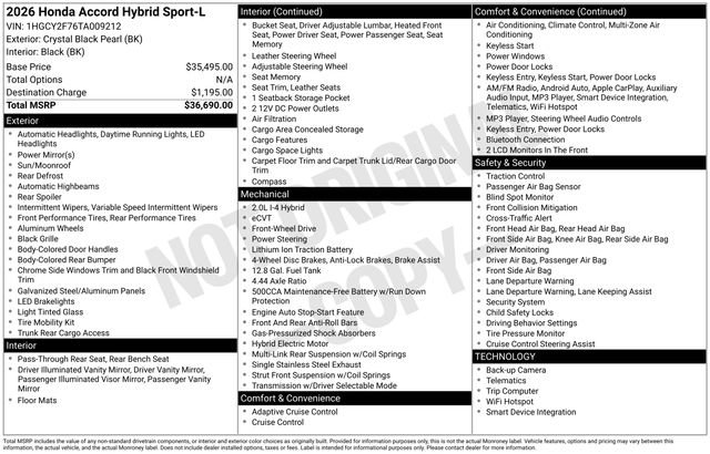 New 2026 Honda Accord Sport image 32