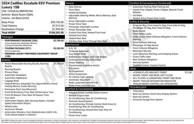 Certified 2024 Cadillac Escalade ESV Premium Luxury w/ Performance Package AWD/4WD image 37
