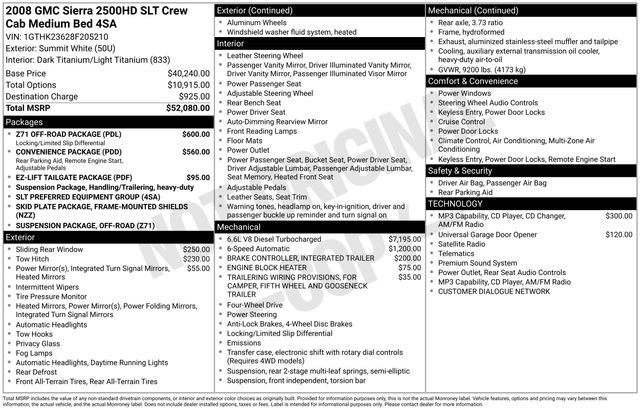 Used 2008 GMC Sierra 2500 SLT w/ Z71 Off-Road Package AWD/4WD image 35