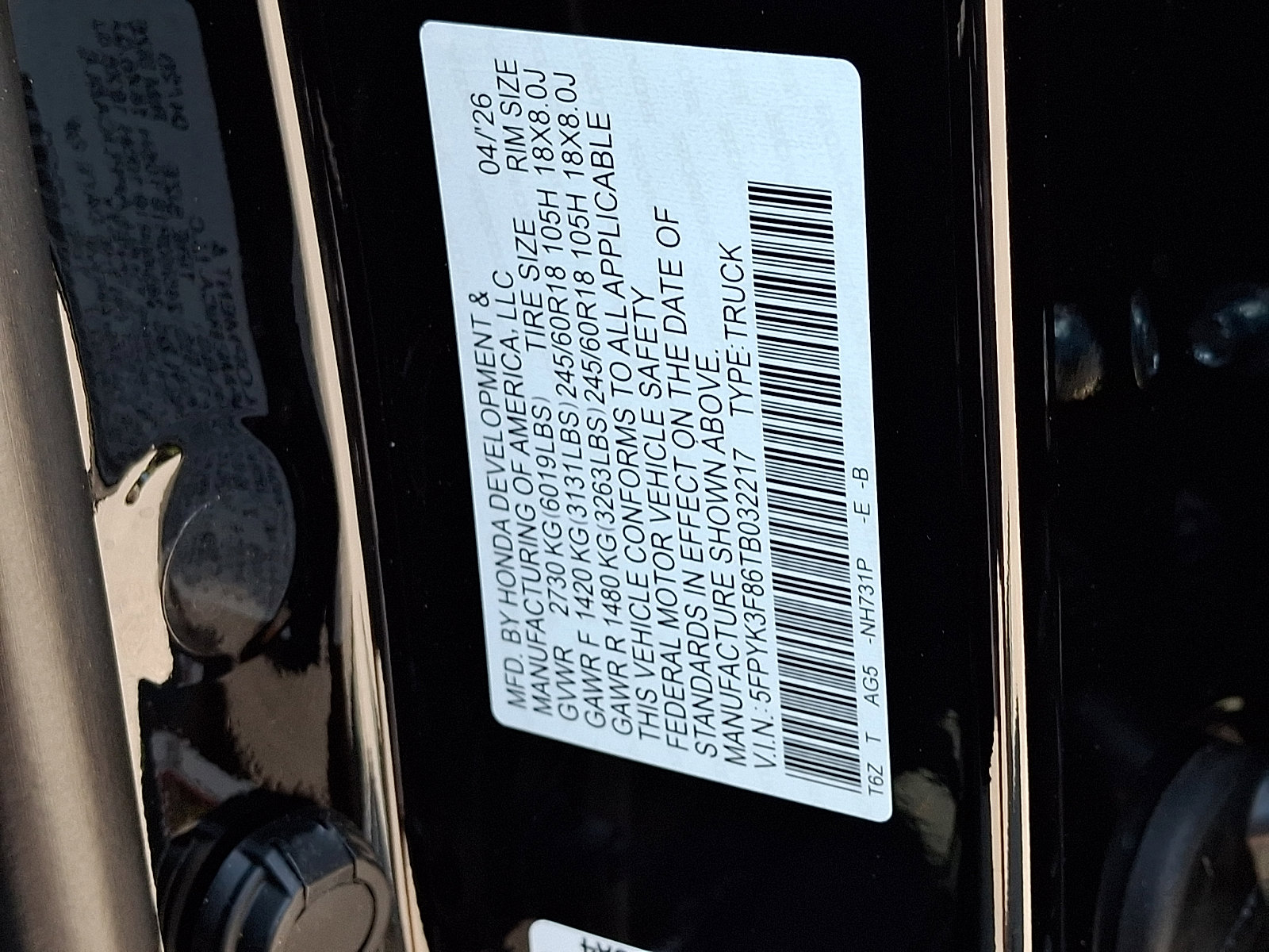New 2026 Honda Ridgeline Black Edition image 15