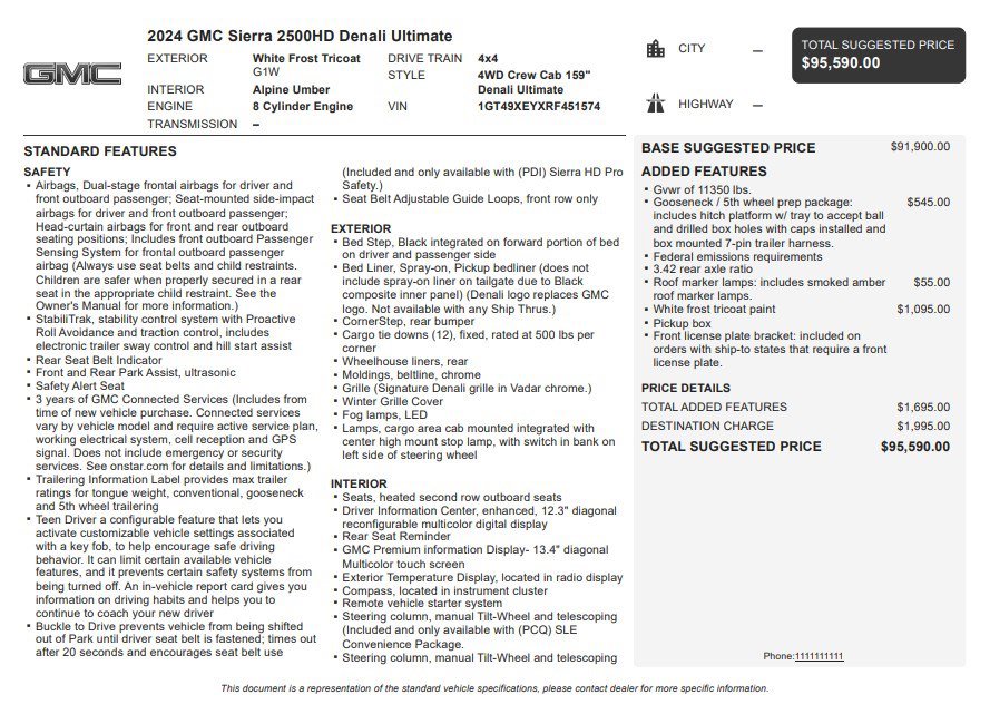 Certified 2024 GMC Sierra 2500 Denali Ultimate AWD/4WD image 36