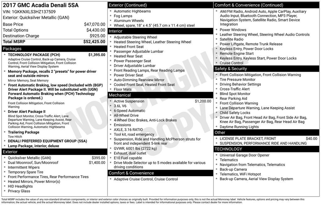 Used 2017 GMC Acadia Denali w/ Technology Package image 35