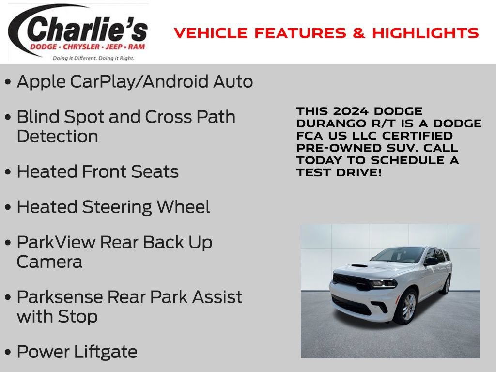 Certified 2024 Dodge Durango R/T w/ Trailer Tow Group IV AWD/4WD image 7