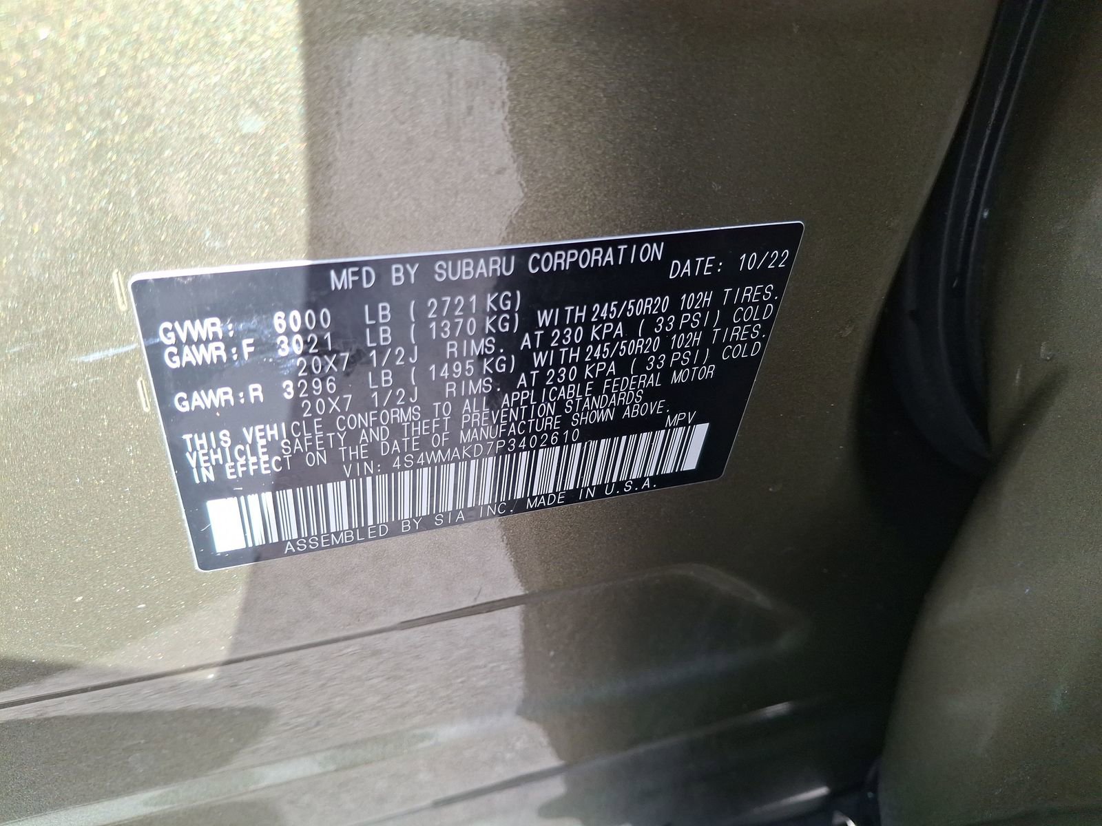 Used 2023 Subaru Ascent Onyx Edition Limited AWD/4WD image 35