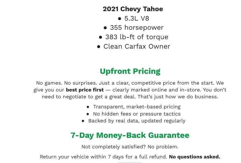 Used 2021 Chevrolet Tahoe LT AWD/4WD image 2