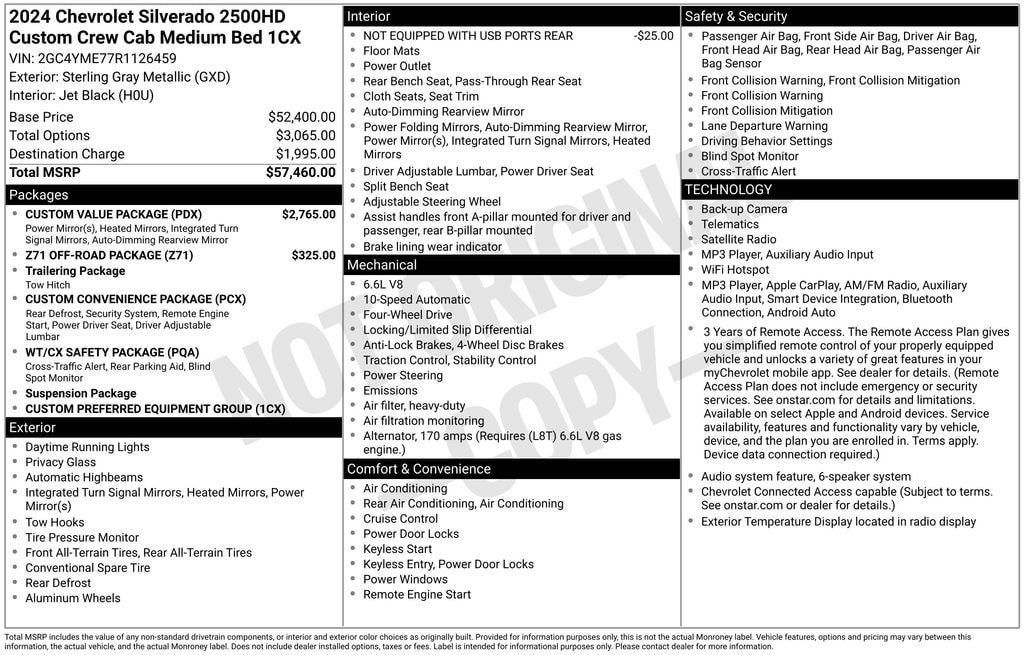 Used 2024 Chevrolet Silverado 2500 Custom w/ Custom Value Package AWD/4WD image 2