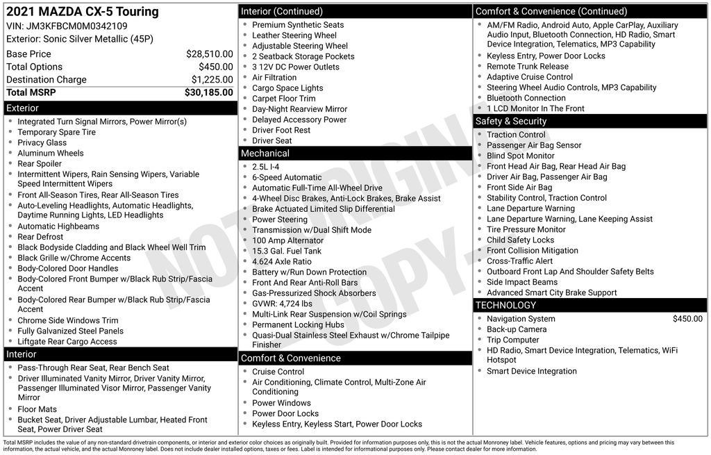 Used 2021 MAZDA CX-5 Touring image 23